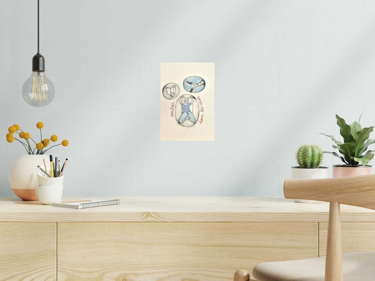 Estampe Rentrer dans les cases de NAVIEILLEVILLE dans un intérieur – 18 × 26 cm