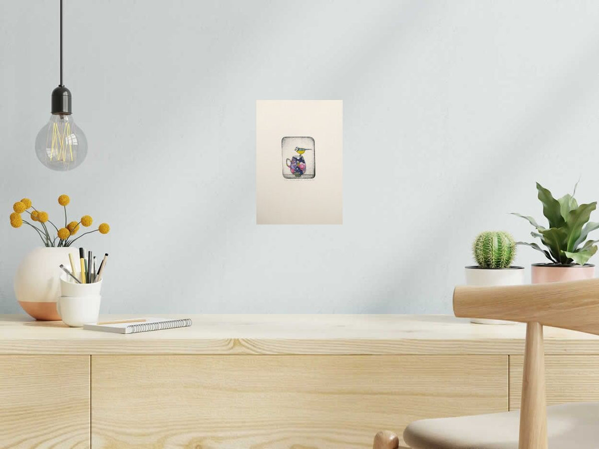 Estampe Thé du matin M de NAVIEILLEVILLE dans un intérieur – 18 × 26 cm
