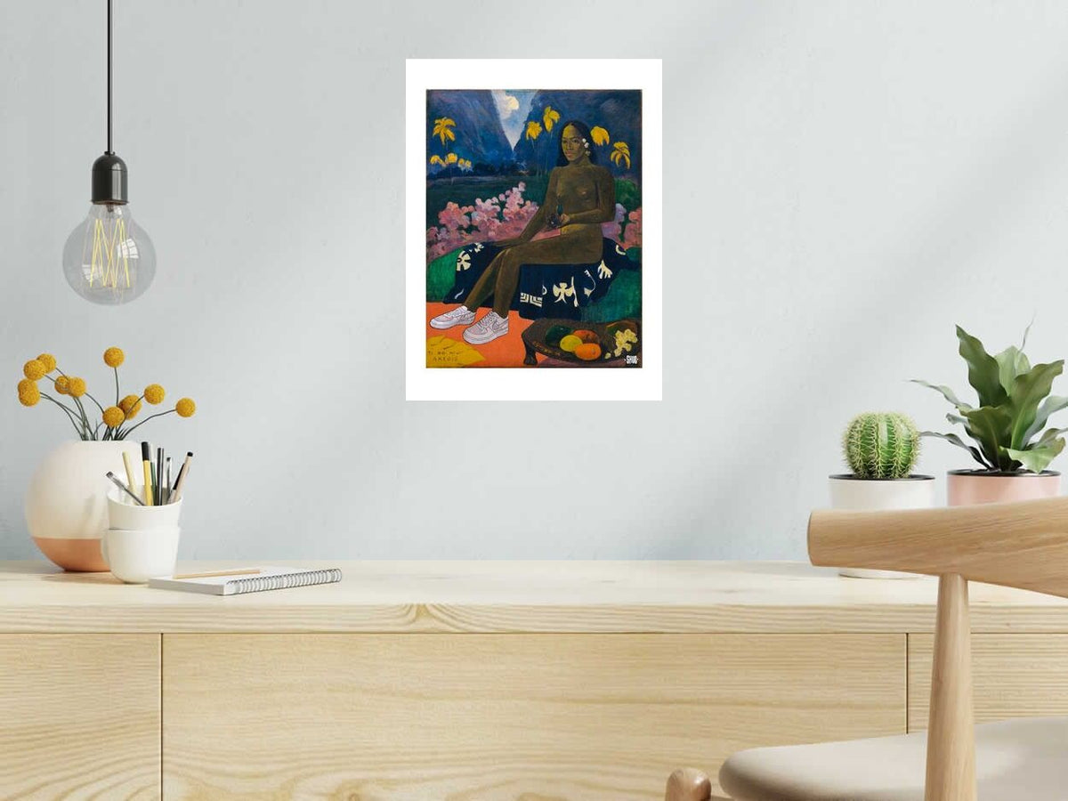 Estampe Air Force 1 Gauguin de SHUZ dans un intérieur – 30 × 40 cm
