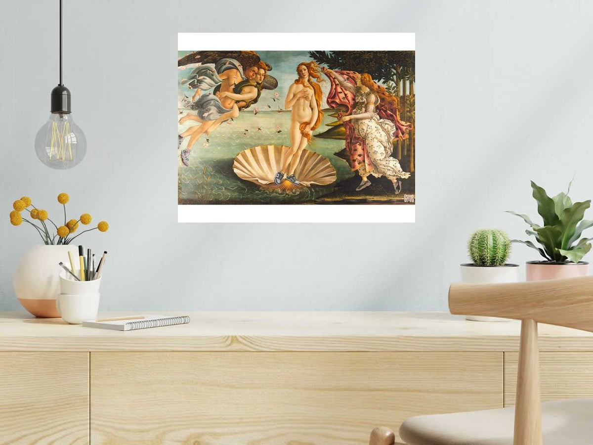 Estampe Love and Sneakers New 40x50 de SHUZ dans un intérieur – 50 × 40 cm