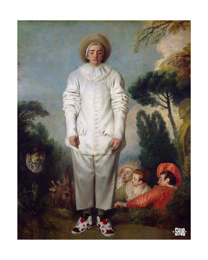 Estampe figuratif petit format Pierrot to the moon – SHUZ – 40 × 50 cm