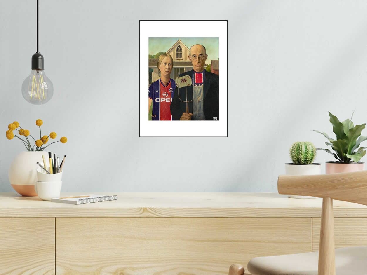 Estampe PSG Couple de SHUZ dans un intérieur – 30 × 40 cm