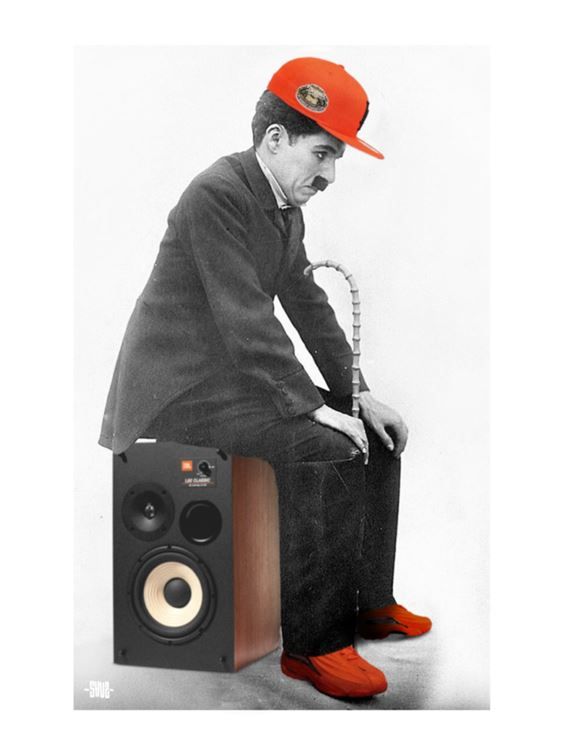 Estampe figuratif petit format Sneaky Chaplin – SHUZ – 30 × 40 cm