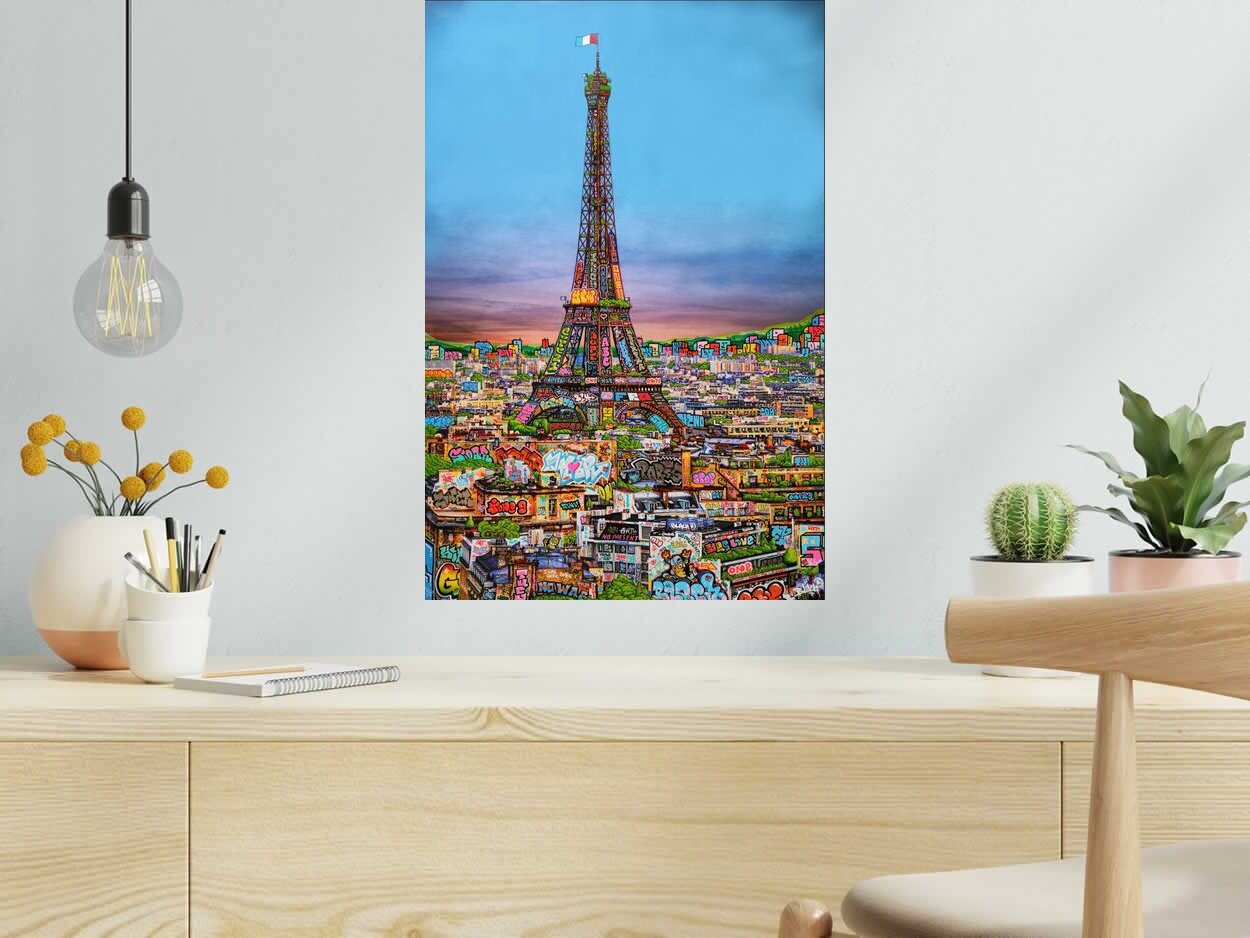 Estampe PARIS GREEN DAY de BLACH dans un intérieur – 40 × 60 cm