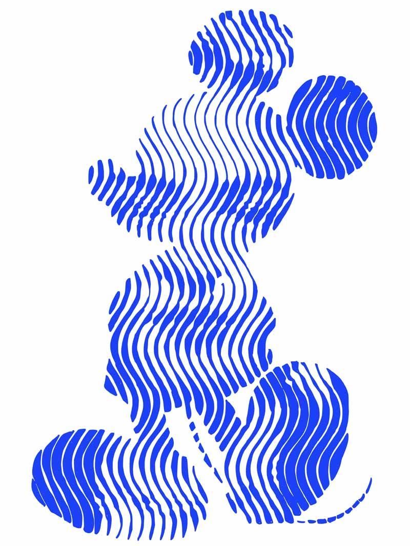 Estampe graphique moyen format blanc et bleu MICKAHLO – WAWAPOD – 60 × 80 cm