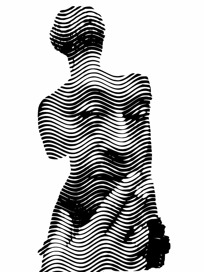 Estampe graphique moyen format blanc et noir VENUS GAINSBOURG – WAWAPOD – 60 × 80 cm
