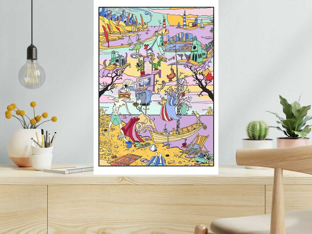 Estampe Paysages sur la Plage de Mark Temlett dans un intérieur – 50 × 70 cm