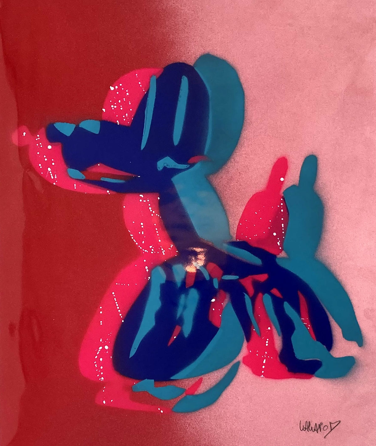 Estampe graphique petit format bleu et rose Koons Ilusion bleu rose – WAWAPOD – 40 × 30 cm