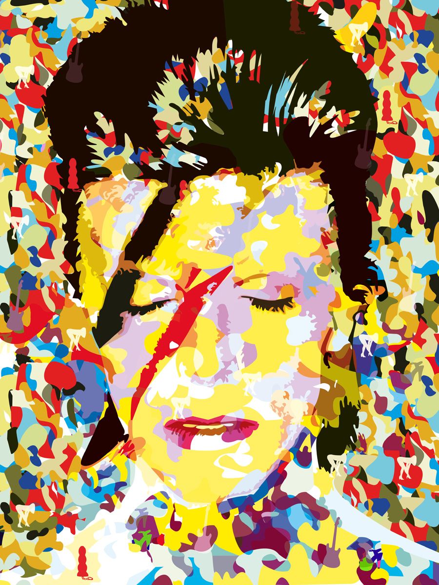 Estampe graphique petit format BOWIE – GABY JOSEPHINE – 30 × 40 cm