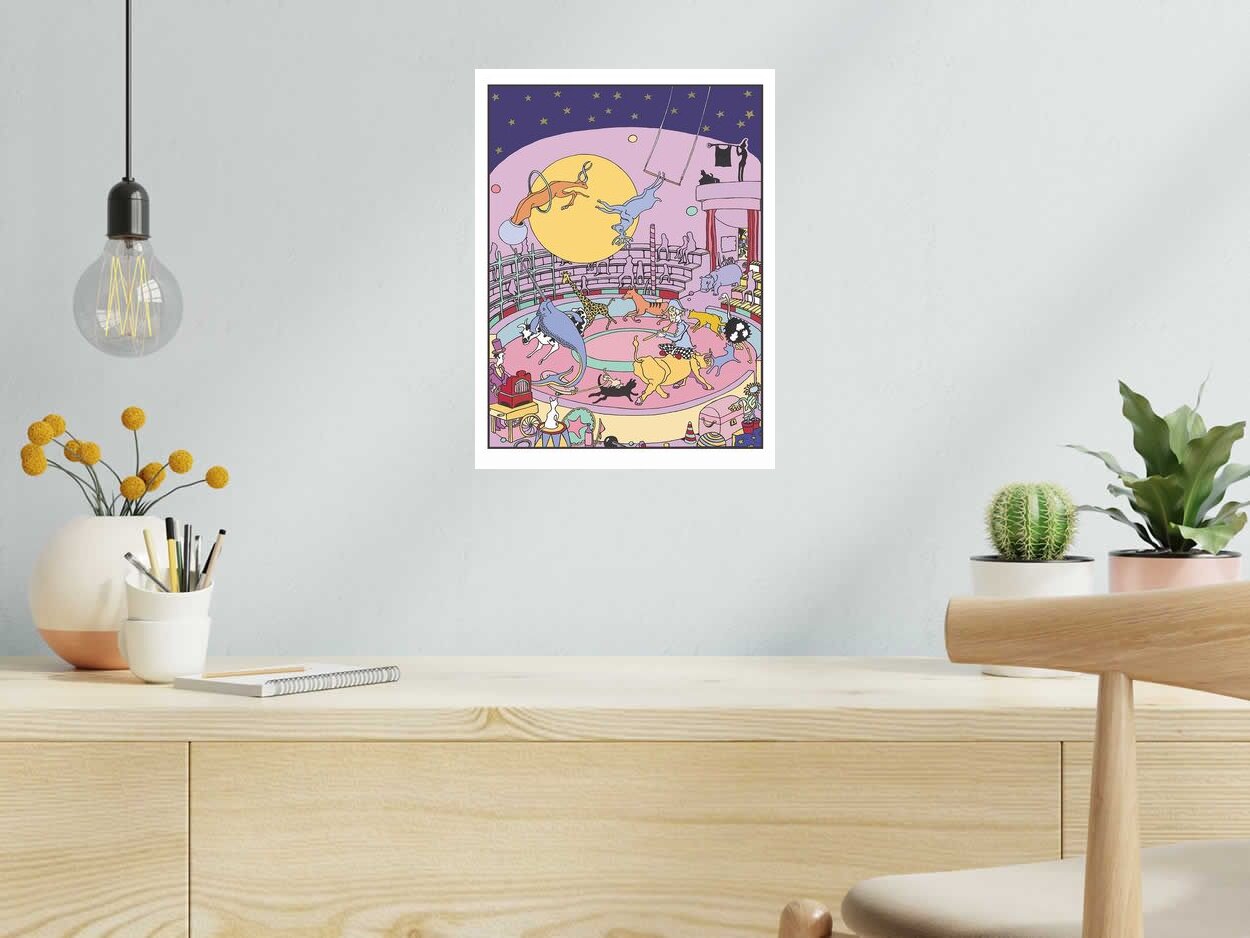 Estampe Cirque de Mark Temlett dans un intérieur – 30 × 40 cm