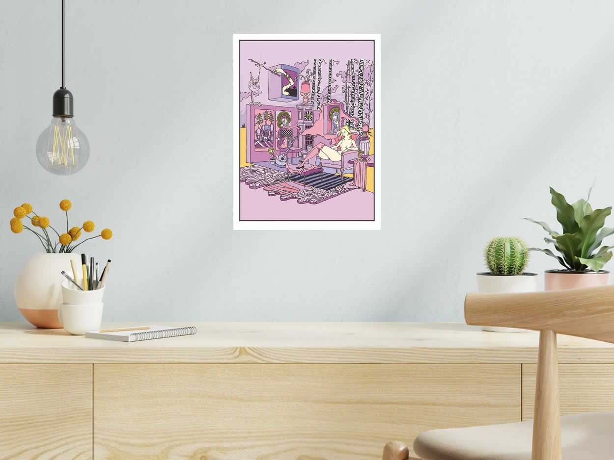 Estampe Nuit blanche de Mark Temlett dans un intérieur – 30 × 40 cm