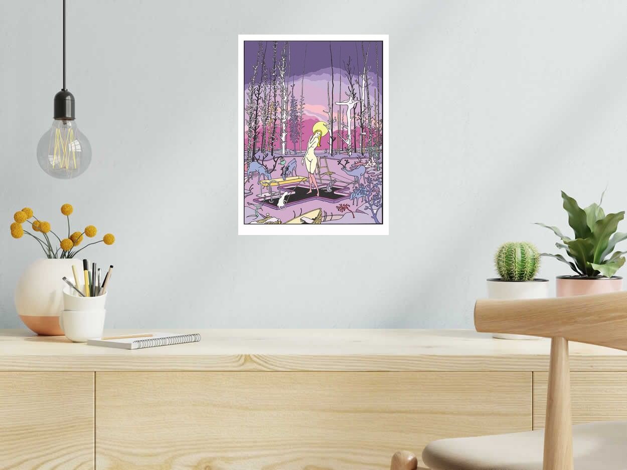 Estampe Vénus de minuit de Mark Temlett dans un intérieur – 30 × 40 cm