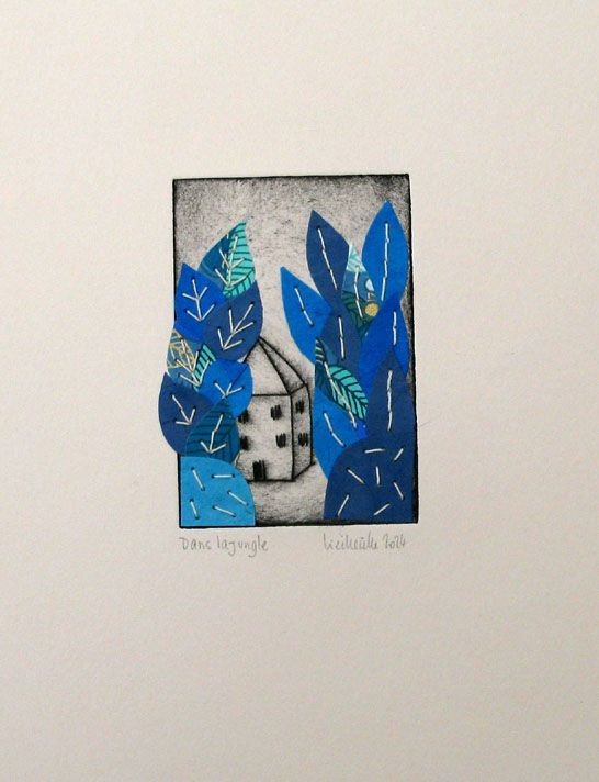 Estampe graphique petit format dans la jungle – NAVIEILLEVILLE – 15 × 20 cm