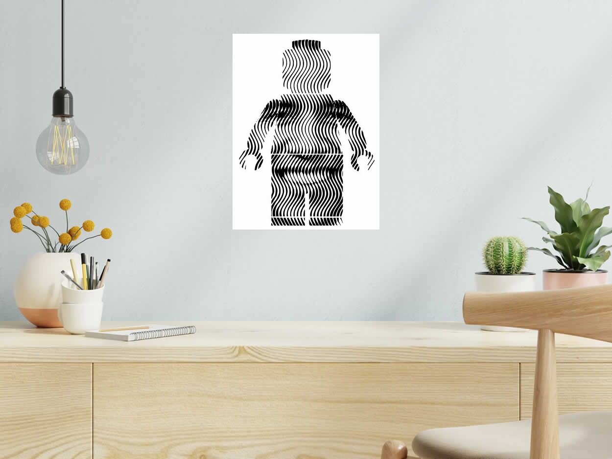 Estampe LEGOBAMA de WAWAPOD dans un intérieur – 30 × 40 cm