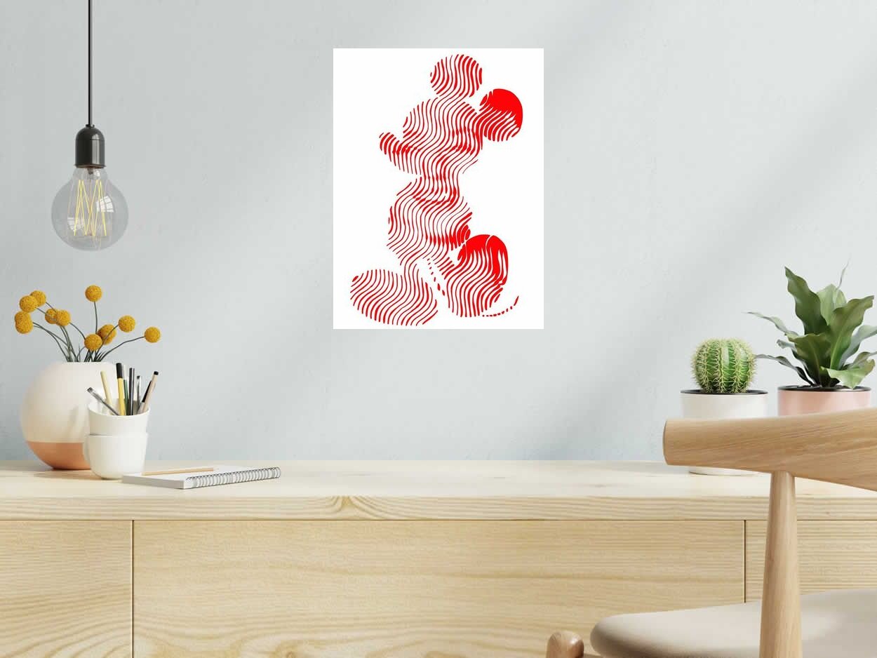 Estampe MICKEY MONROE de WAWAPOD dans un intérieur – 30 × 40 cm