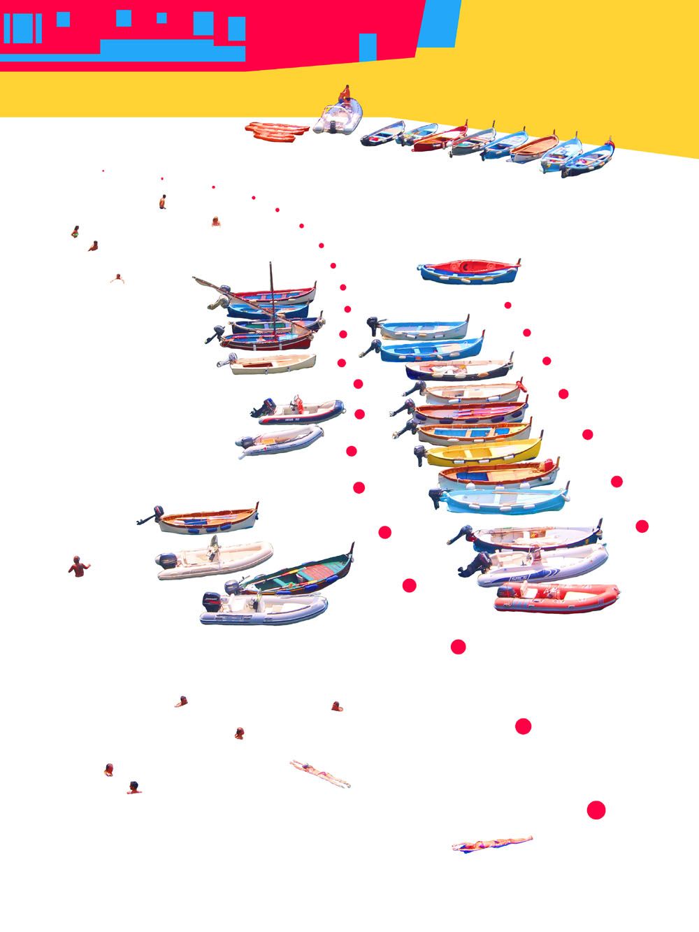 Estampe petit format LE PORT DE VERNAZZA – GILLES INVERNIZZI – 30 × 40 cm