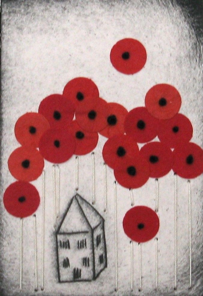 Estampe petit format dans les coquelicots – NAVIEILLEVILLE – 15 × 20 cm
