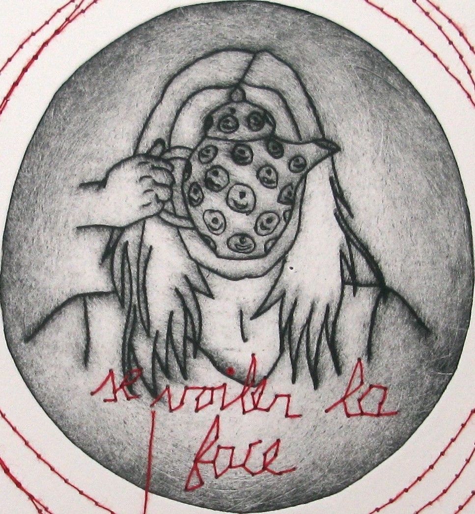 Estampe petit format se voiler la face – NAVIEILLEVILLE – 18 × 27 cm