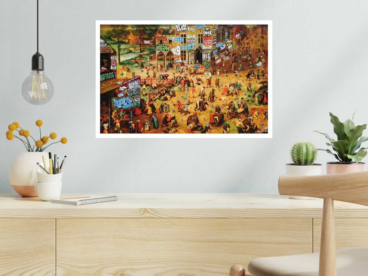Estampe Jeux d'Enfants de BLACH dans un intérieur – 40 × 60 cm