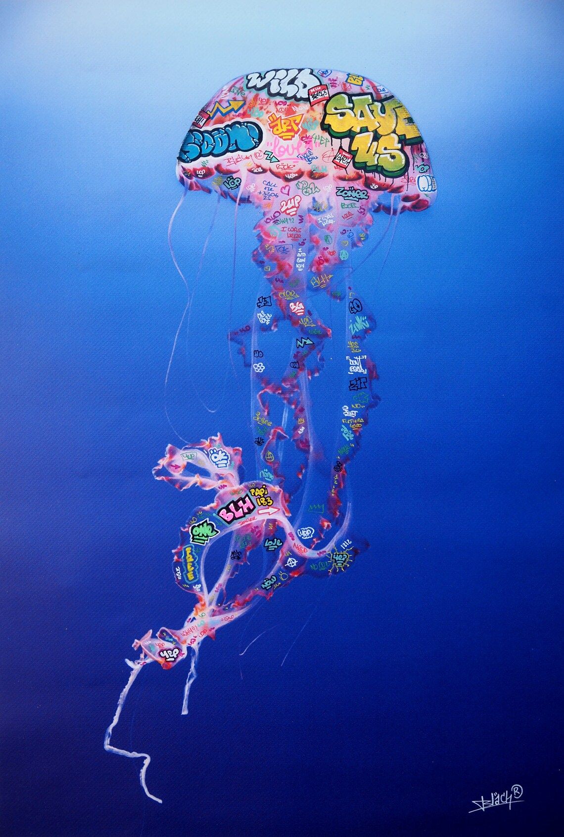 Estampe street art moyen format Meduse – BLACH – 40 × 60 cm