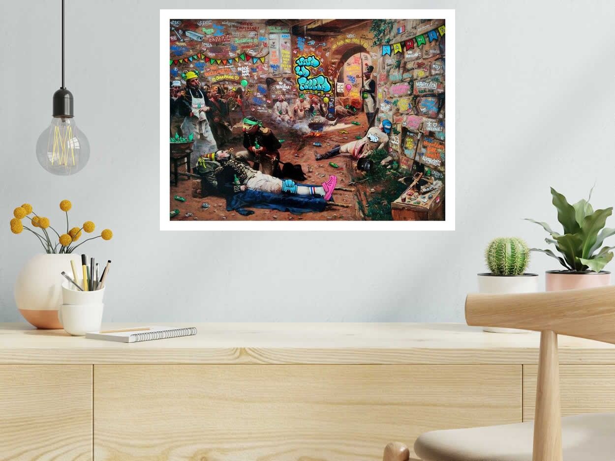 Estampe Une Fête Napoléonienne de BLACH dans un intérieur – 45 × 60 cm