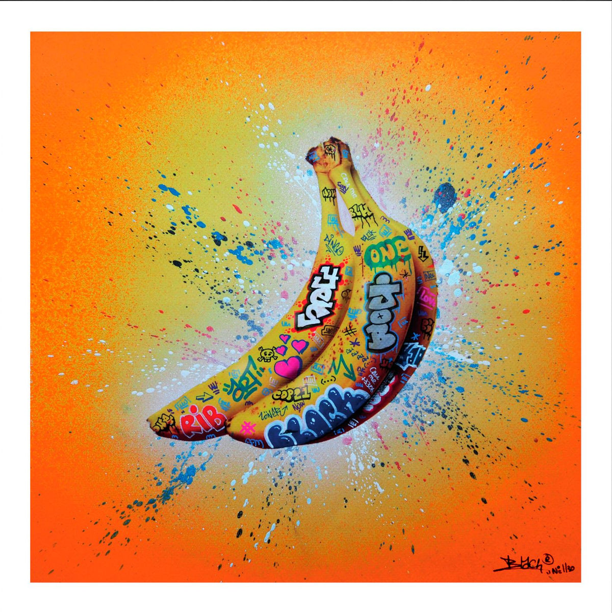 Estampe street art petit format Banana – BLACH – 40 × 4 cm