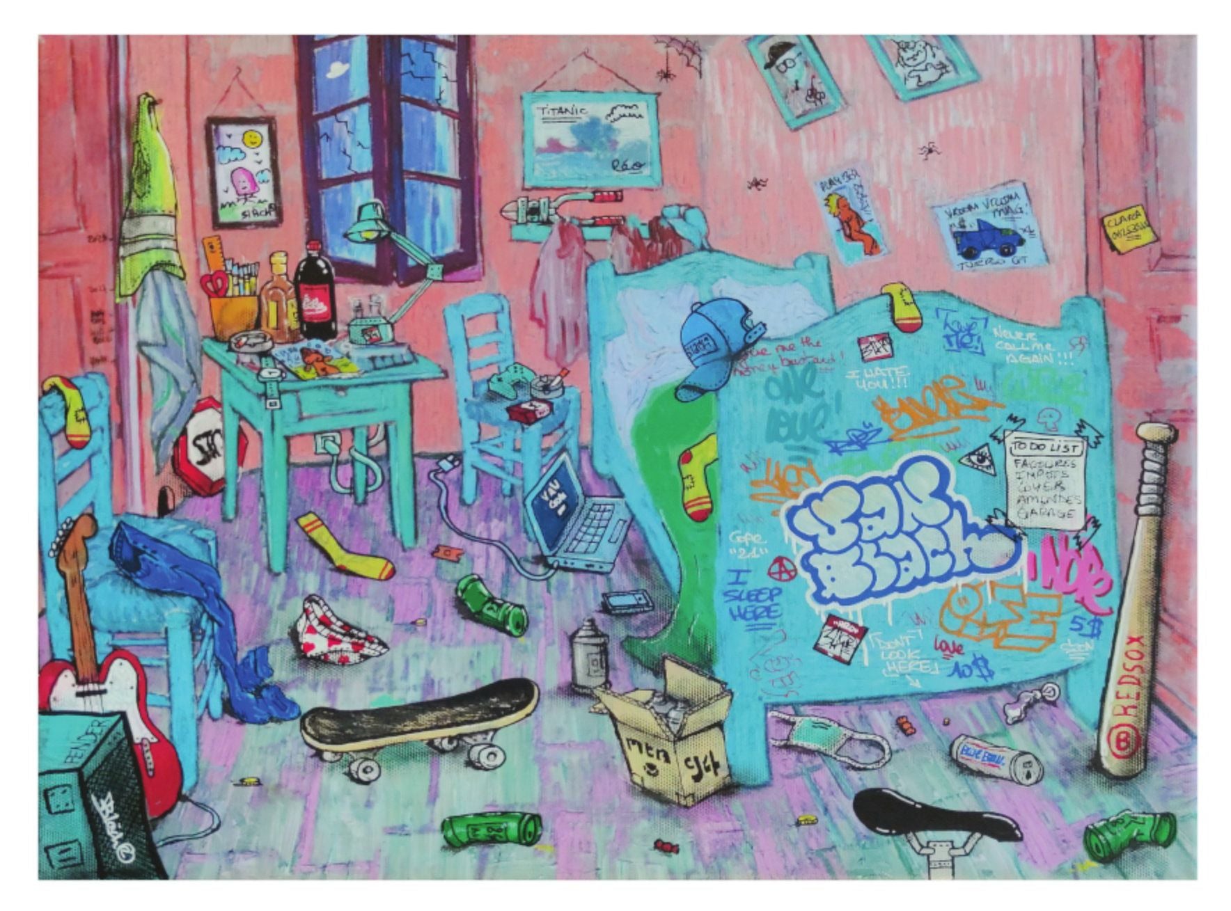 Estampe street art petit format Van Blach room – BLACH – 40 × 30 cm