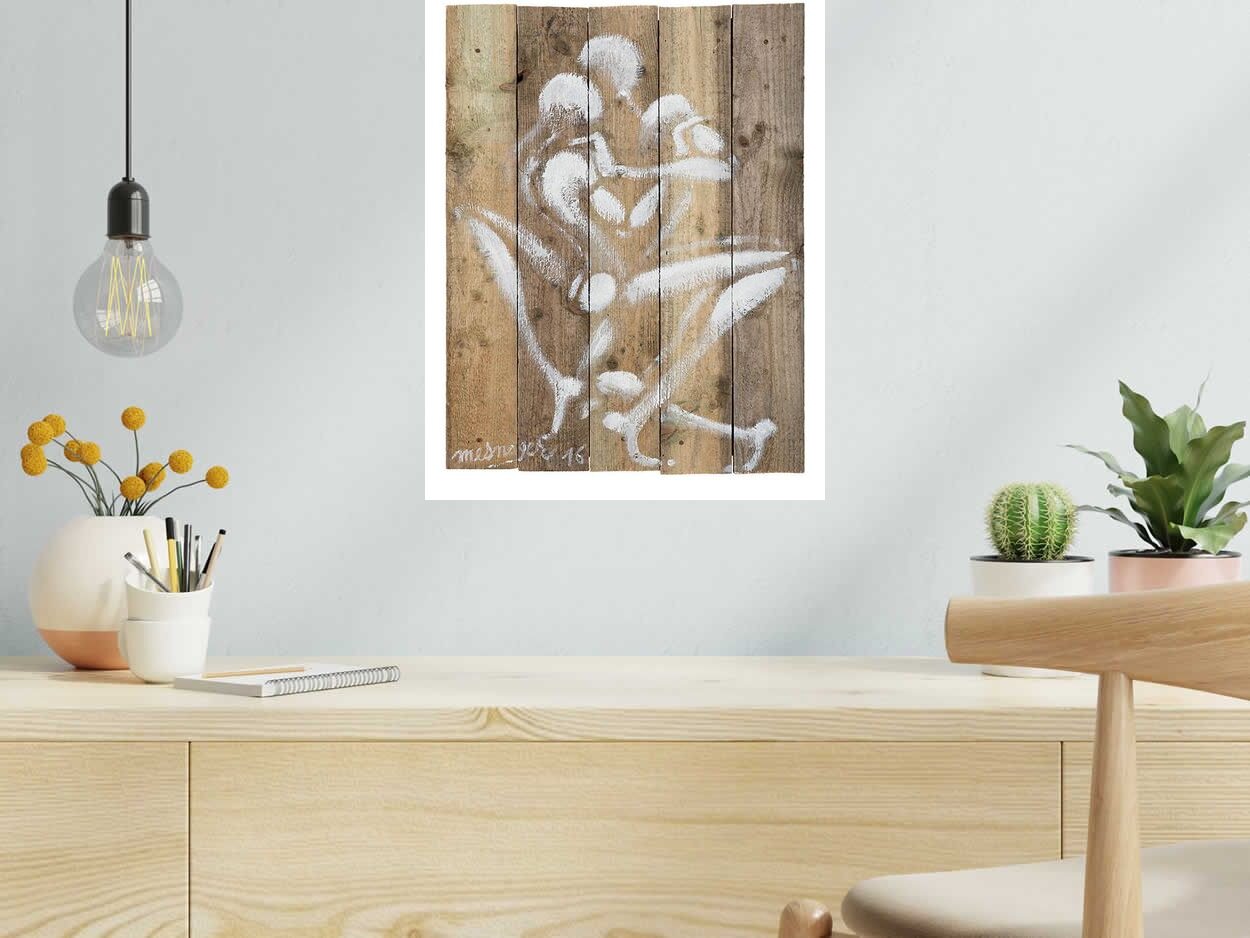 Estampe AMOUR de JEROME MESNAGER dans un intérieur – 40 × 50 cm