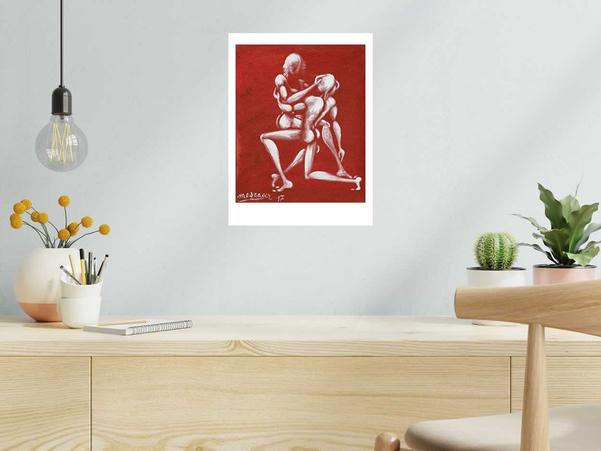 Estampe COUPLE de JEROME MESNAGER dans un intérieur – 30 × 40 cm
