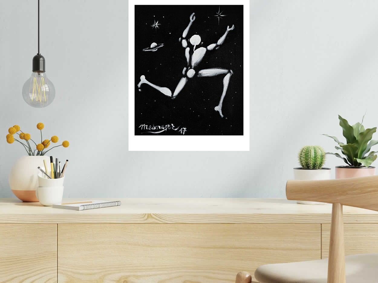 Estampe L'ENVOLE de JEROME MESNAGER dans un intérieur – 40 × 50 cm