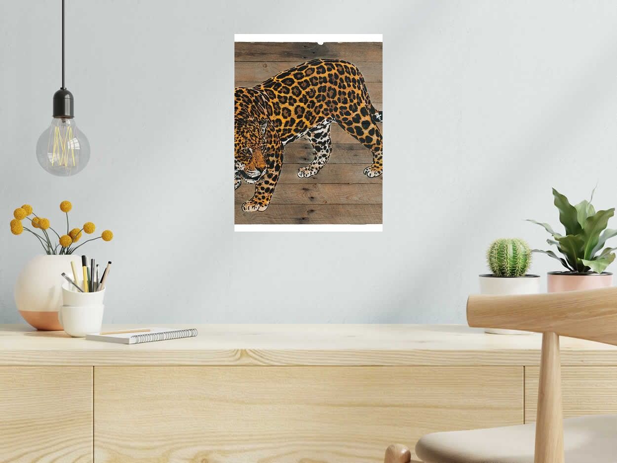 Estampe JAGUAR de MOSKO dans un intérieur – 30 × 40 cm
