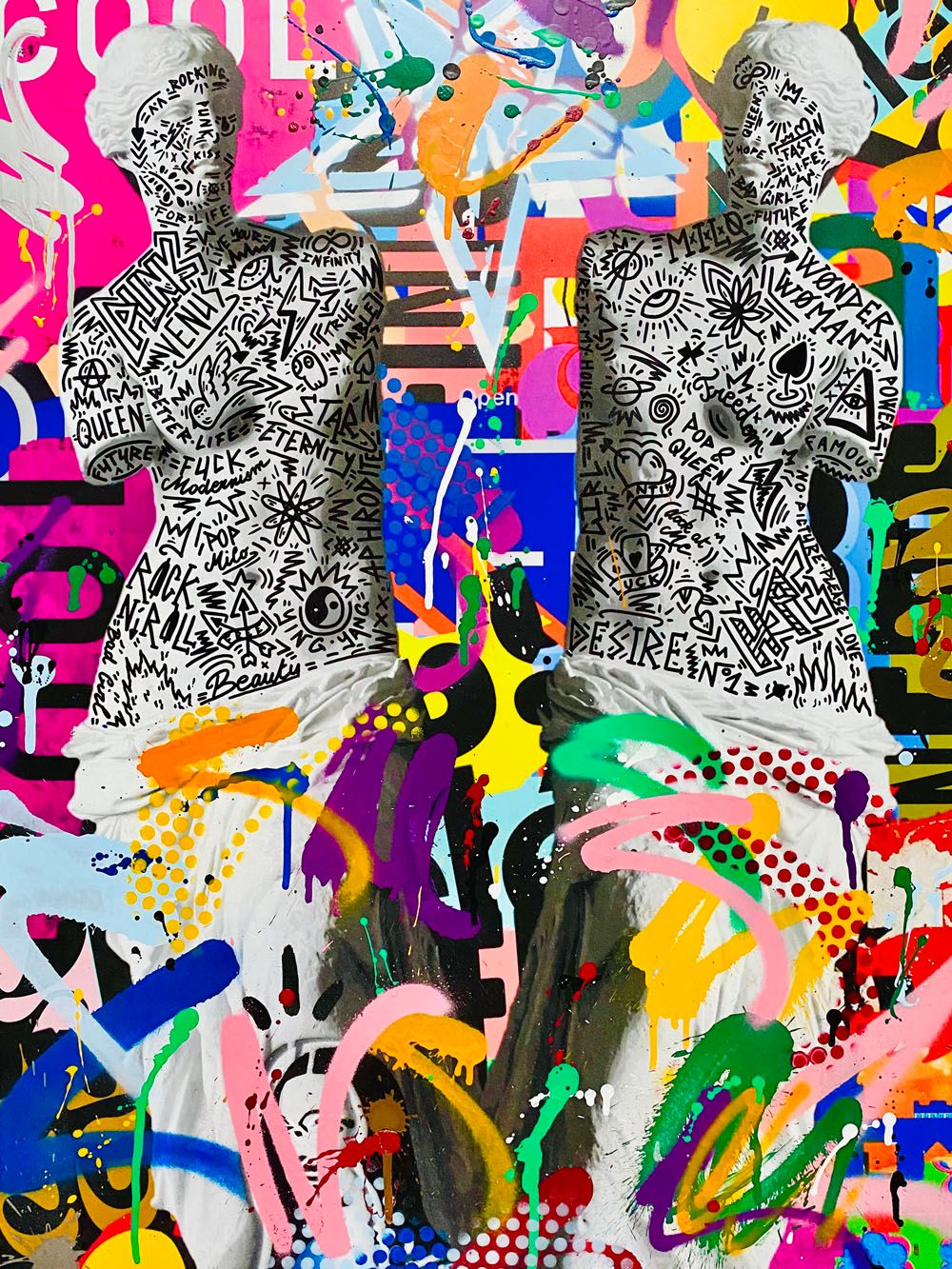 Estampe street art petit format DOUBLE STREETY VENUS – RS ARTIST – 30 × 40 cm