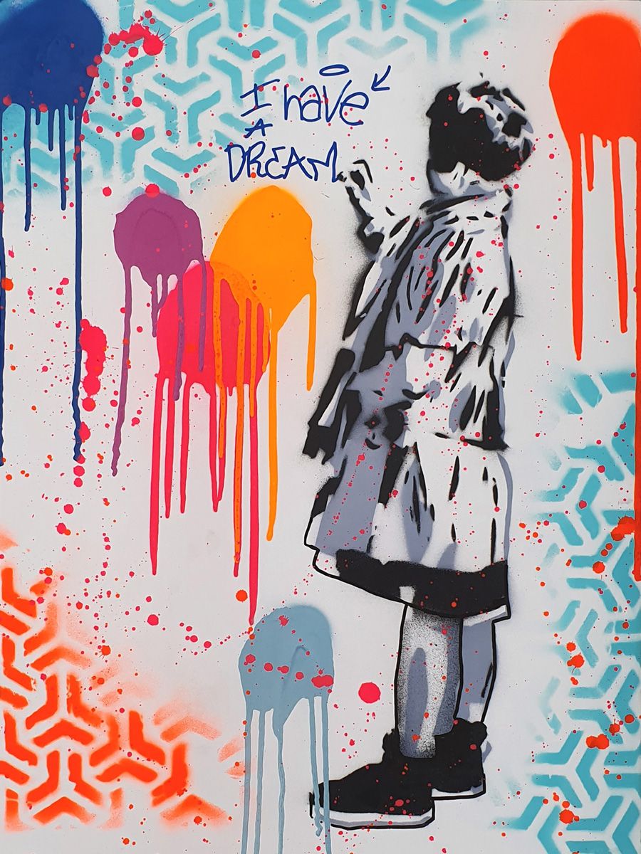 Estampe street art petit format I HAVE A DREAM – SARA CHELOU – 30 × 40 cm