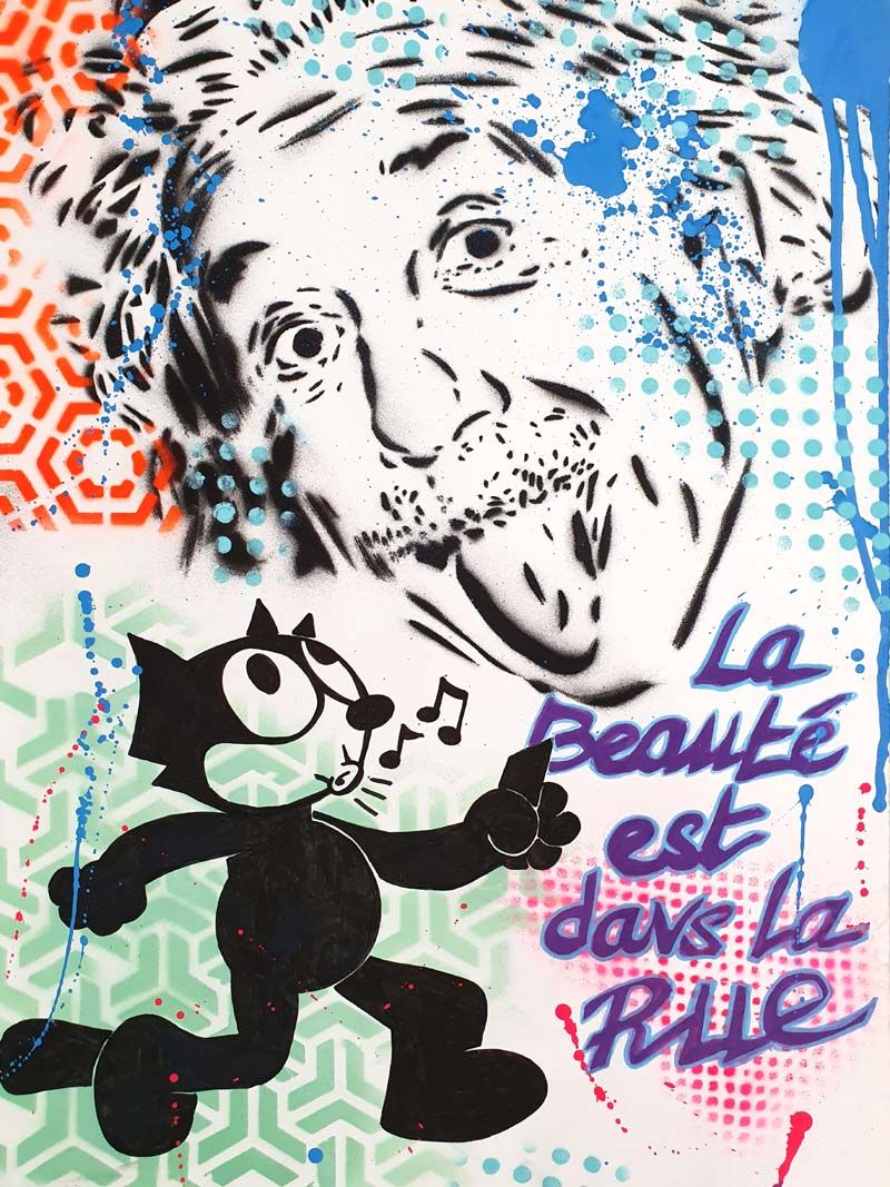 Estampe street art petit format La beauté est dans la rue – SARA CHELOU – 30 × 40 cm