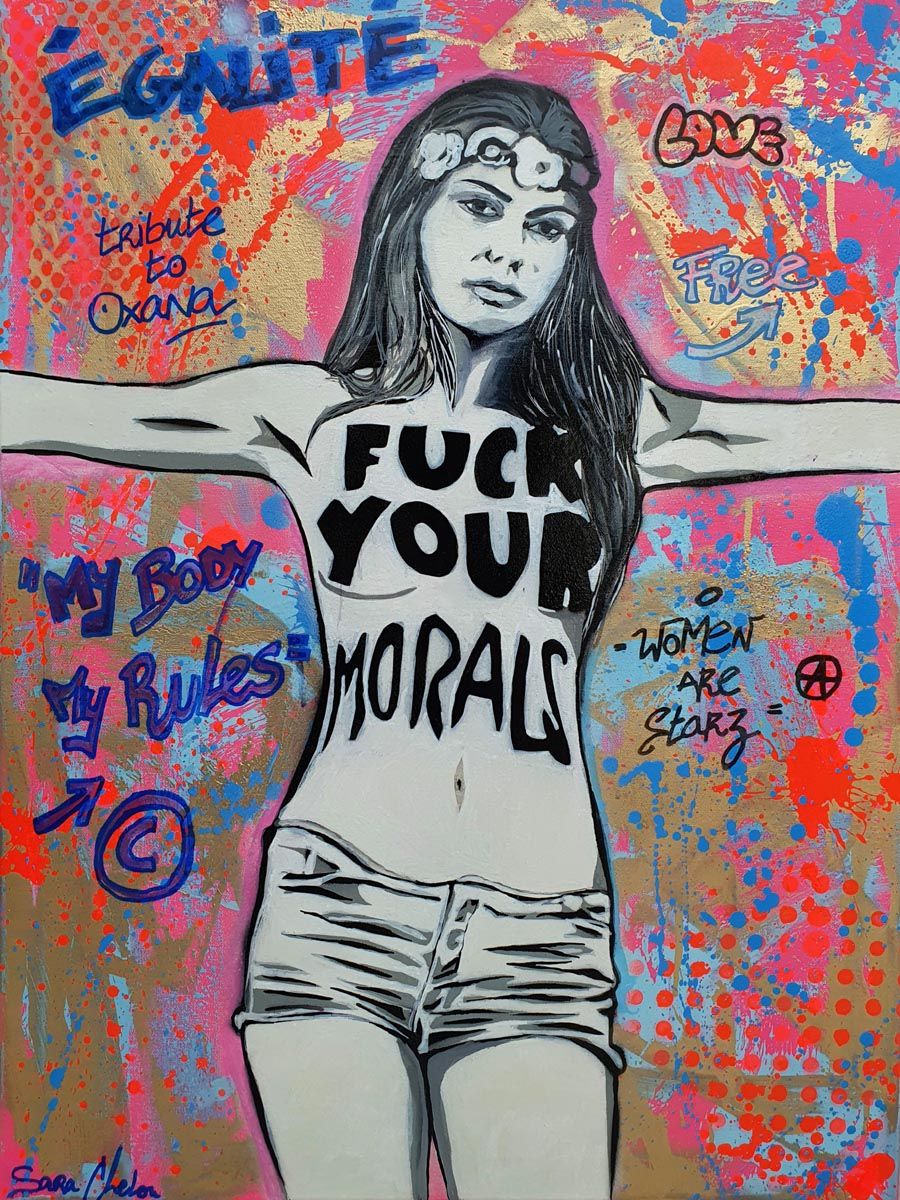 Estampe street art petit format OKSANA SHACHKO – SARA CHELOU – 30 × 40 cm