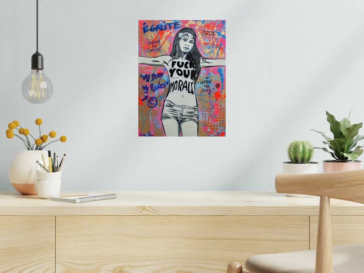 Estampe OKSANA SHACHKO de SARA CHELOU dans un intérieur – 30 × 40 cm