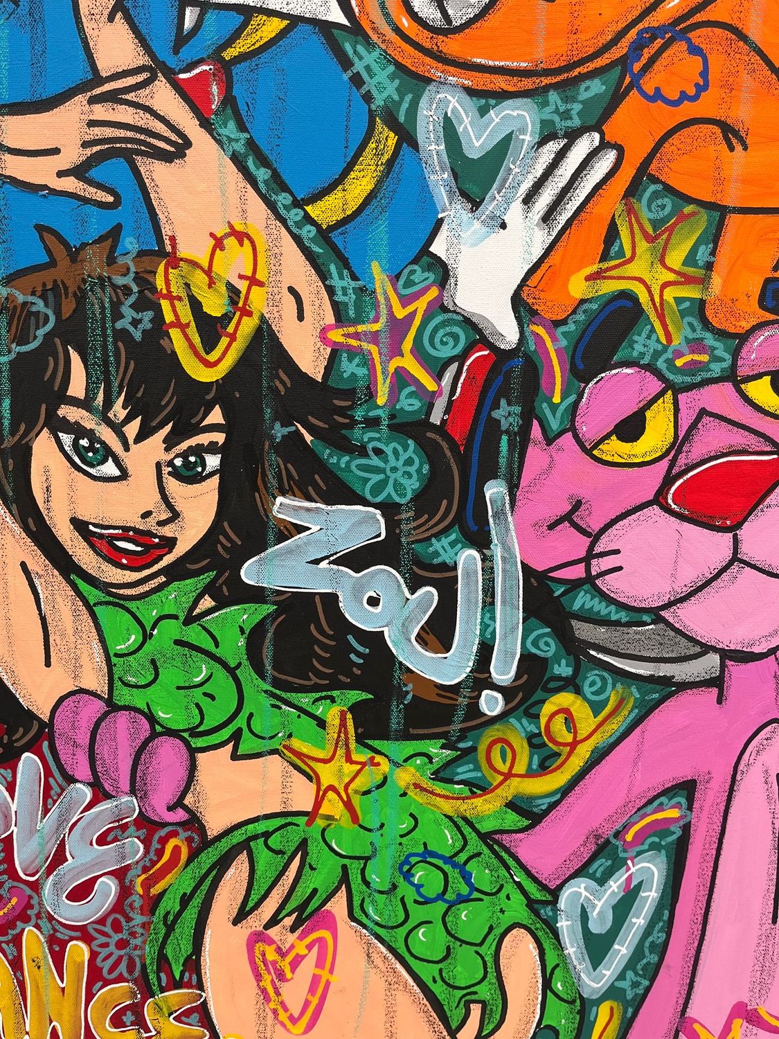 Tableau de RICO SAB a pour titre  Good Vibes Only style street pop art, street art dim : RICO SABprix:950