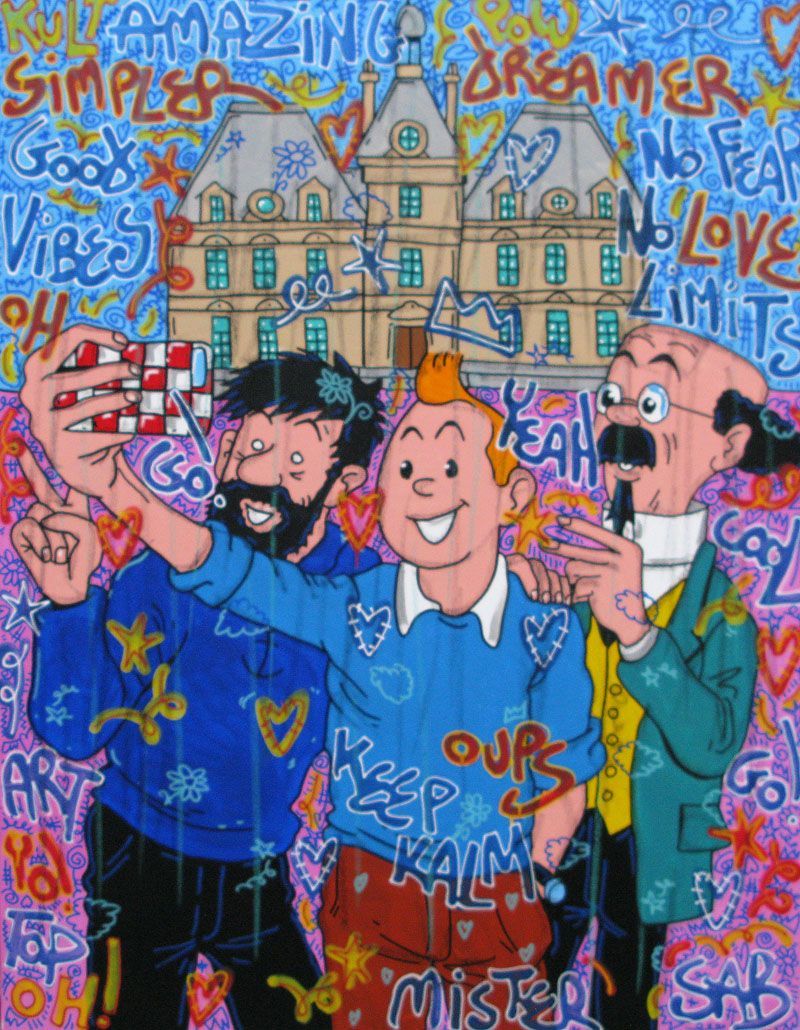 Tableau de RICO SAB a pour titre  Good vibes only style street pop art, street art dim : RICO SABprix:950