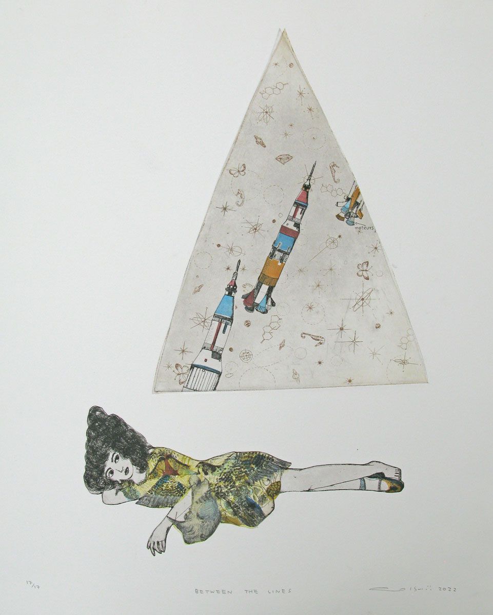 Gravure figuratif petit format BETWEEN THE LINES – ATSUKO ISHII – 40 × 50 cm