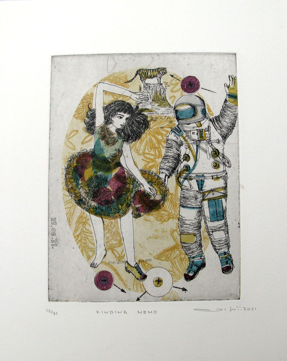 Gravure figuratif petit format FINDING NEMO – ATSUKO ISHII – 30 × 24 cm