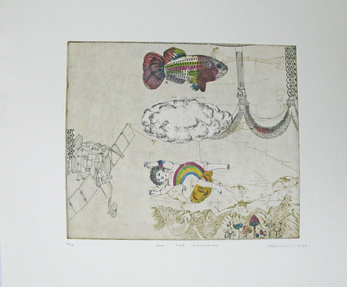 Gravure figuratif petit format HOW TIME DISAPPEARS – ATSUKO ISHII – 40 × 50 cm