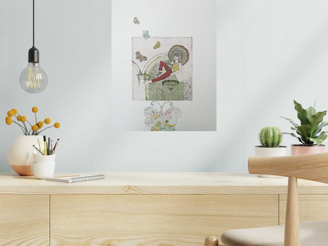 Gravure I  WONDER WHERE THE STAR ARE de ATSUKO ISHII dans un intérieur – 40 × 50 cm