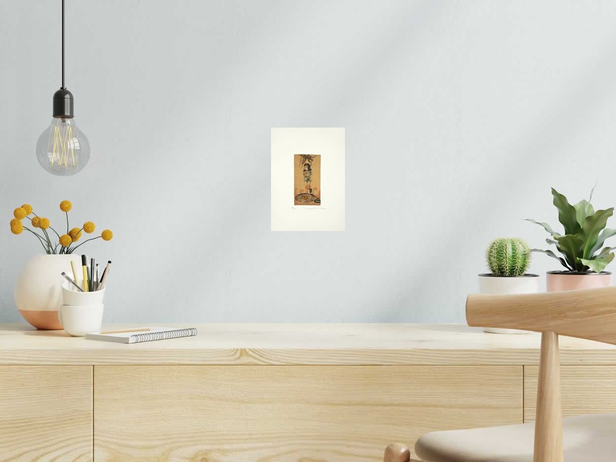Gravure L'inconnu de ATSUKO ISHII dans un intérieur – 15 × 21 cm