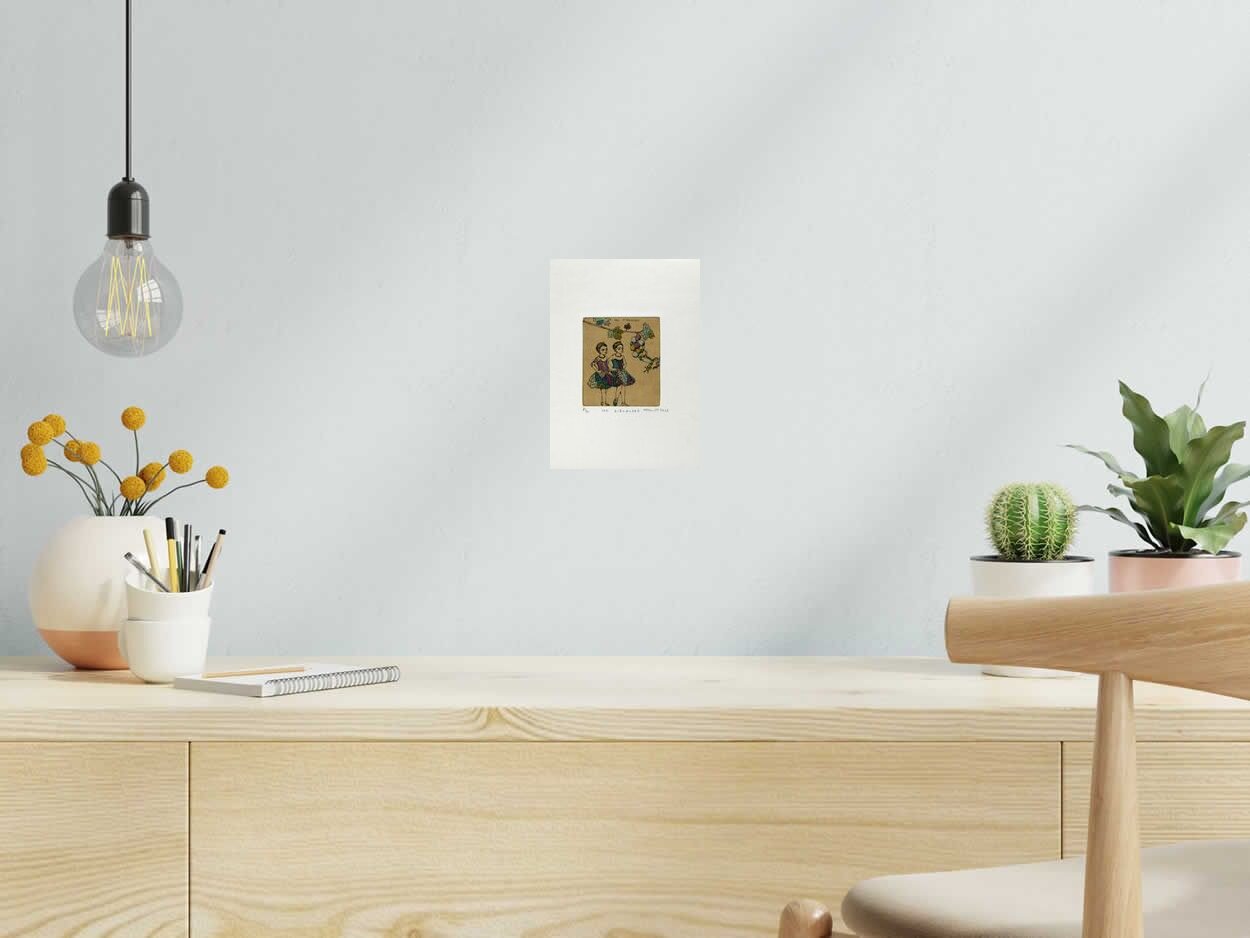 Gravure les flaneuses de ATSUKO ISHII dans un intérieur – 15 × 21 cm