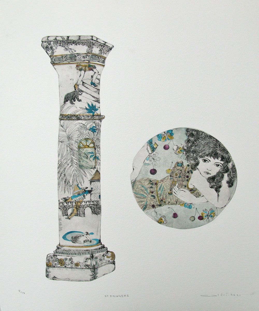 Gravure figuratif petit format STRANGERS – ATSUKO ISHII – 40 × 50 cm