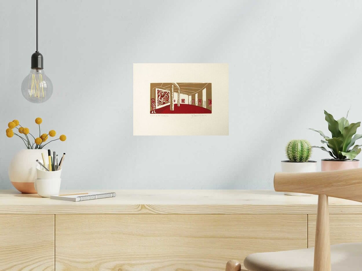 Gravure MUSÉE D'ART MODERNE de JULIA CHAUSSON dans un intérieur – 33 × 25 cm