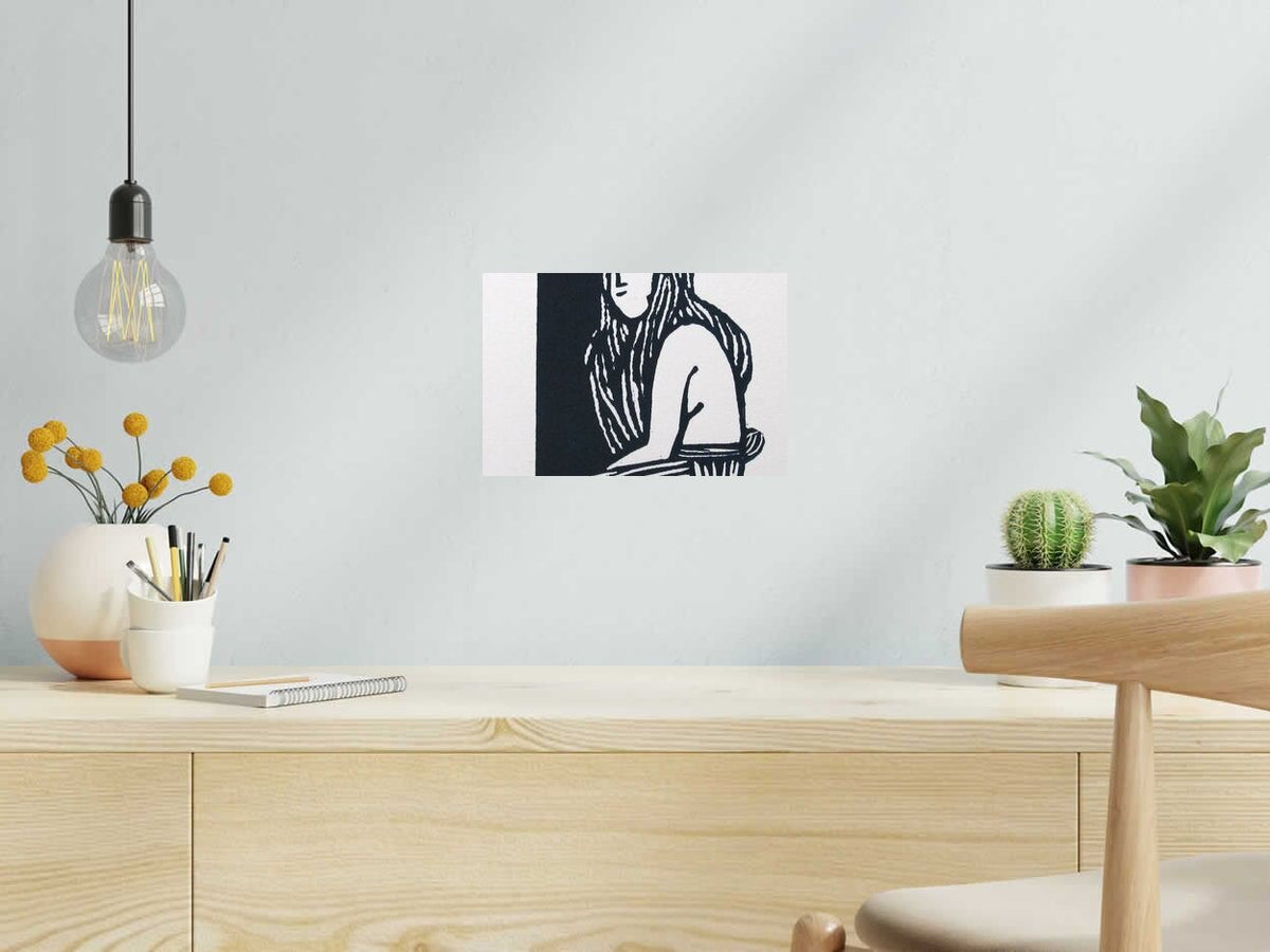 Gravure Vagues de JULIA CHAUSSON dans un intérieur – 30 × 20 cm