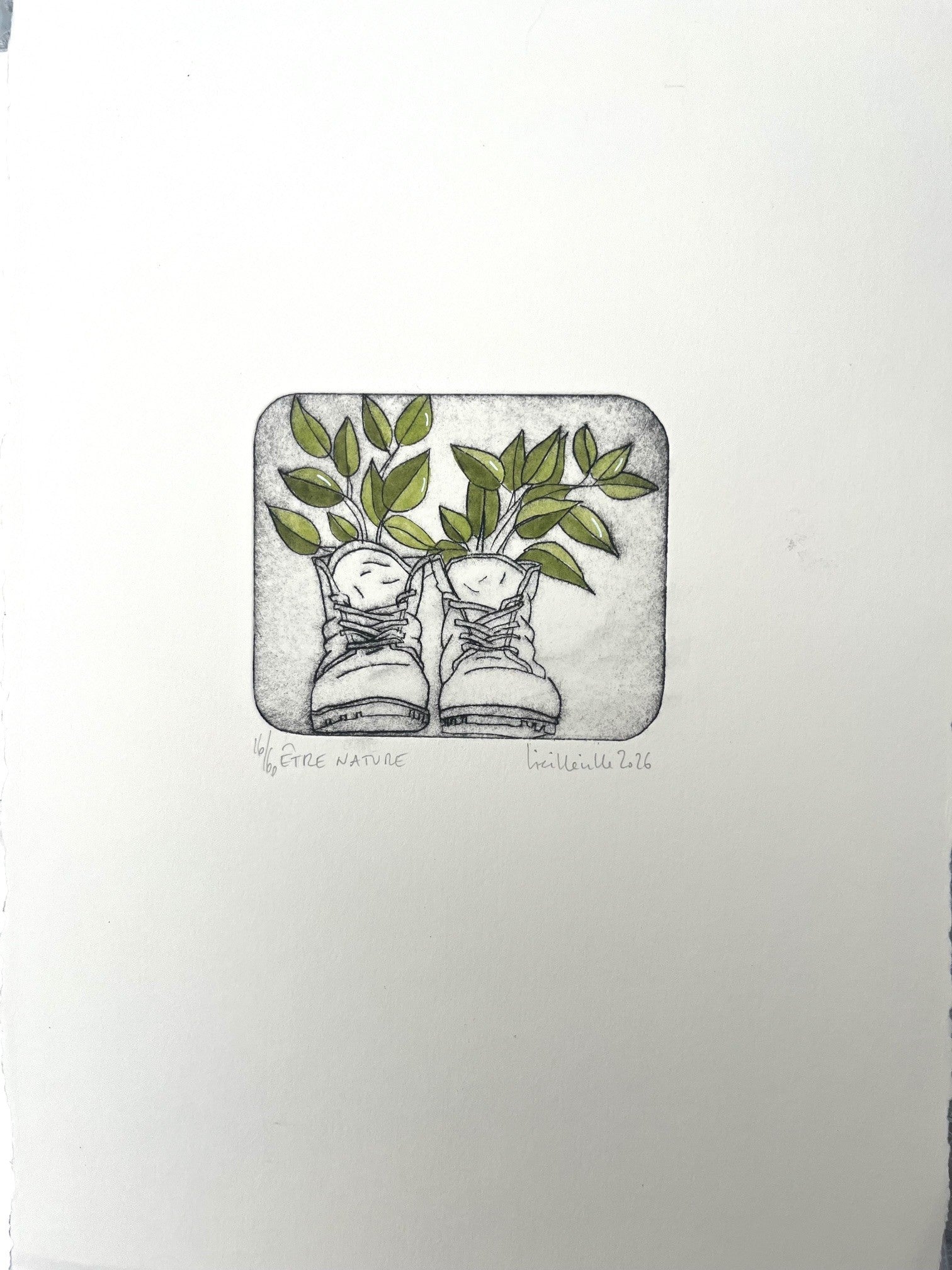 Gravure gravure petit format Être nature - 16/60 – NAVIEILLEVILLE – 27 × 18 cm