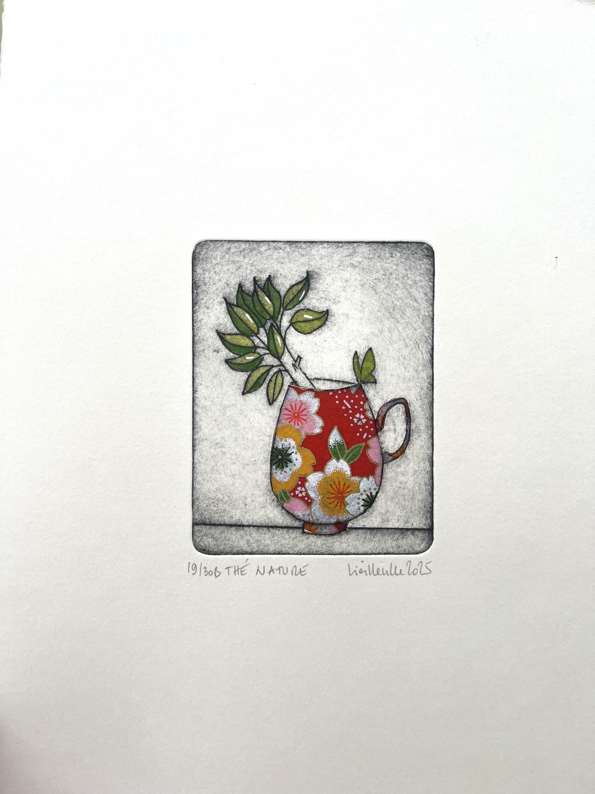 Gravure gravure petit format Thé nature - 19/30 – NAVIEILLEVILLE – 27 × 18 cm