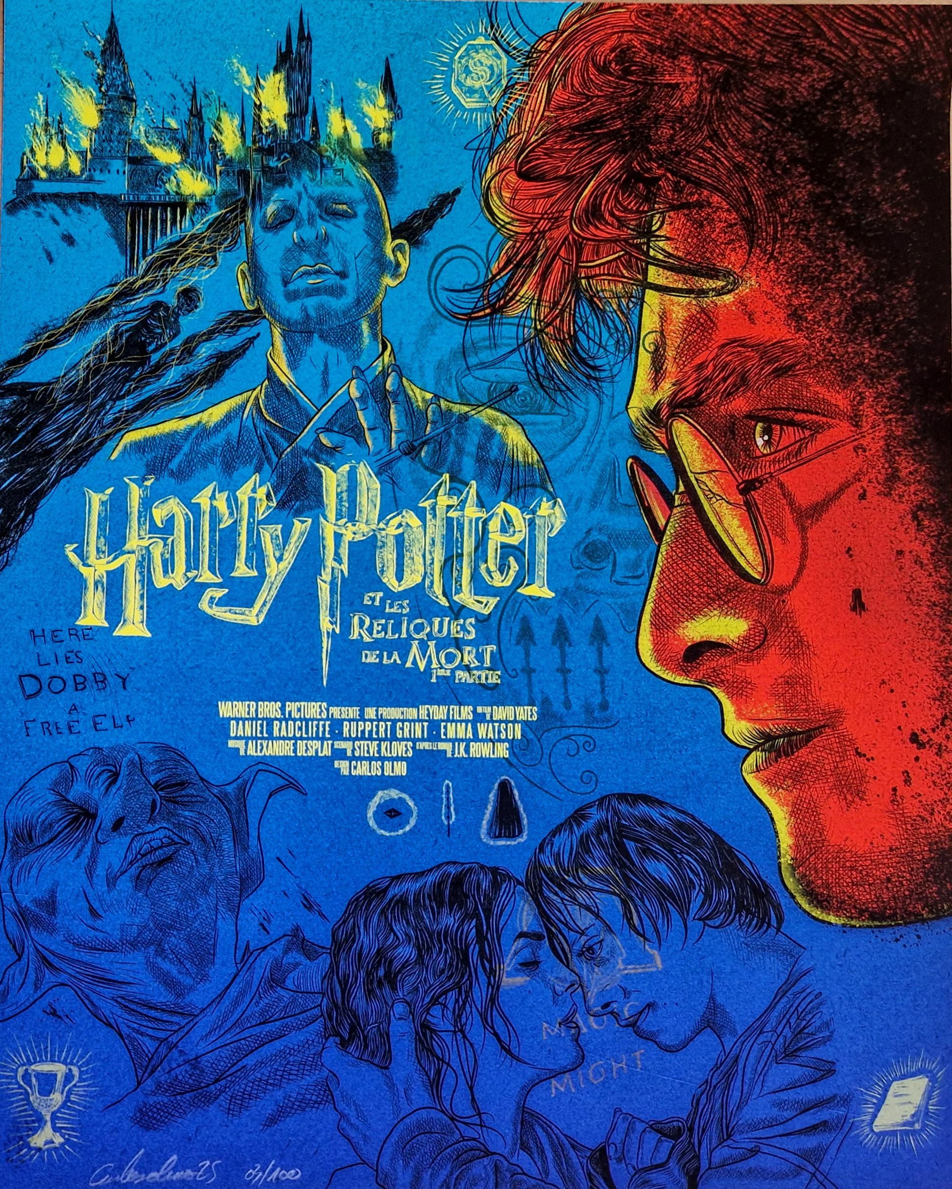 Editions d'art de Carlos Olmo a pour titre  Harry potter 7 style figuratif dim : Carlos Olmoprix:80